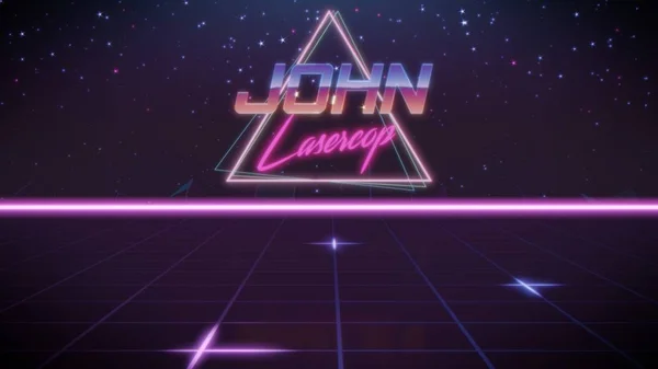 First name John in synthwave style — Stock Photo, Image