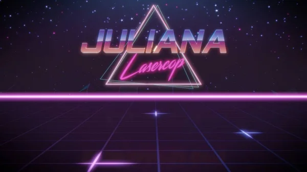 Utónév Juliana synthwave stílusban — Stock Fotó