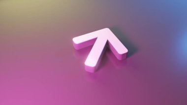 Ok yukarı simgesi render 3d sembolü