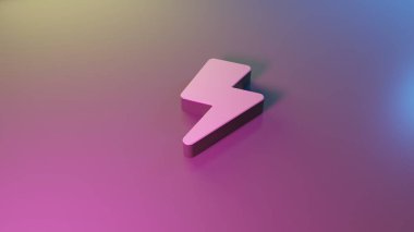 Yıldırım simgesi render cıvata 3d sembolü