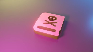 Kitap ölü simgesi render 3d sembolü