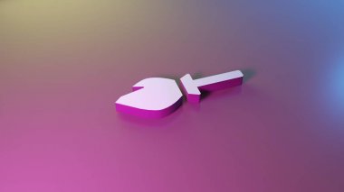 Süpürge simgesi render 3d sembolü