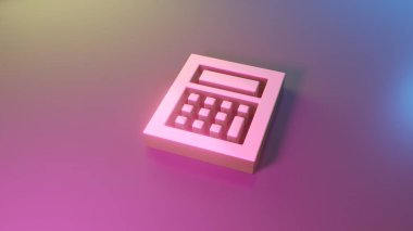 Hesap makinesi simgesi oluşturmanın 3d sembolü