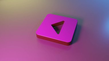 Caret kare sol simge render 3d sembolü