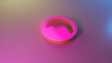 Daire dağ simgesi render 3d sembolü