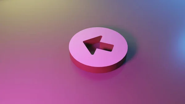 3D szimbólum a bal nyíl a kör ikon teszi — Stock Fotó