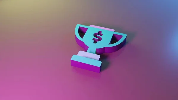 3d símbolo de la taza de premio icono de renderizado — Foto de Stock