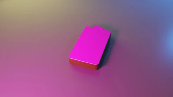 3d simbol vertikal dari full battery icon render — Stok Foto