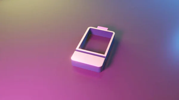 1/3 충전 된 배터리 아이콘 렌더링의 3D 수직 기호 — 스톡 사진