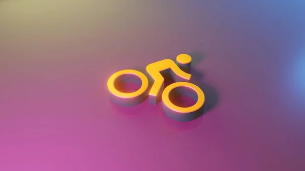 3D-Symbol des Fahrrads mit Fahrer-Symbol-Renderer — Stockfoto