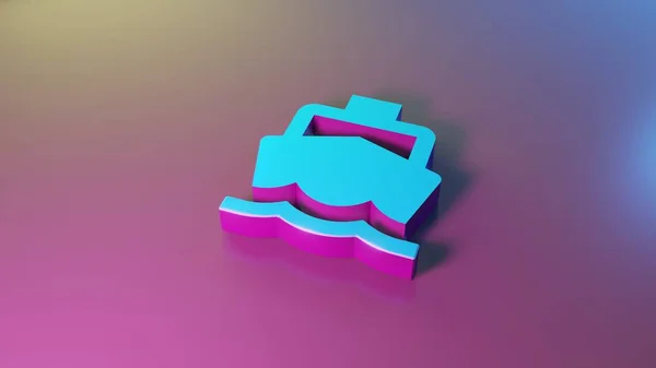 3D symbol vykreslení ikony člunu — Stock fotografie