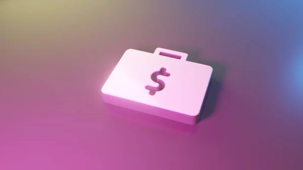 3d symbol of briefcase with money icon render — Stock Photo, Image