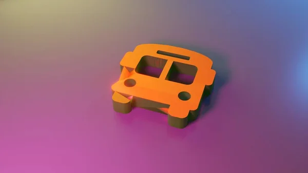 3d symbol of bus icon render — Stock Photo, Image