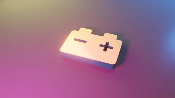 3D-Symbol der Autobatterie-Ikone rendern — Stockfoto