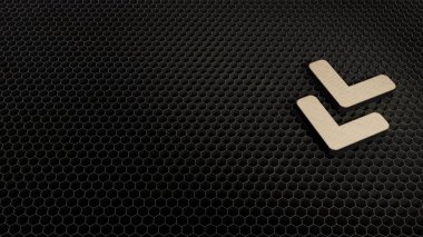 Açı simgesinin ahşap 3D sembolü İkili simge oluşturma