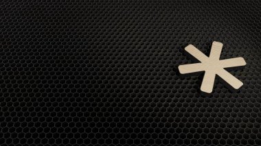 Asterisk simgesinin ahşap 3D sembolü