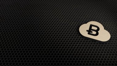 Bitcoin simgesinin ahşap 3D sembolü