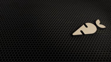 Havuç simgesinin ahşap 3D sembolü