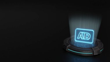 Ses açıklaması simgesi oluşturma3d hologram sembolü oluşturma