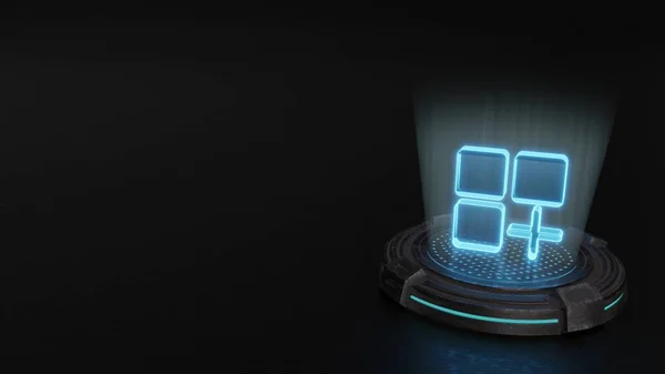 Mobil uygulama simgesi render 3d hologram sembolü
