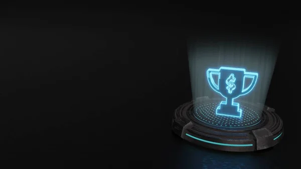 3D-hologram symbol för Cup Award ikon Render — Stockfoto