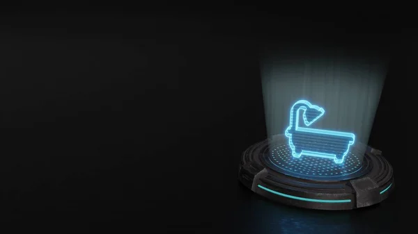 Symbol prostorového hologramu zobrazení ikony vany — Stock fotografie