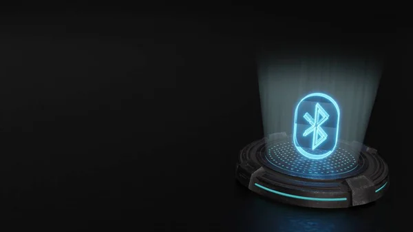 Prostorový hologramový symbol vykreslování ikony Bluetooth — Stock fotografie