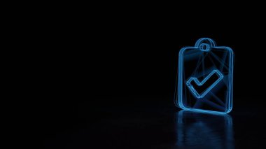 Siyah arka plan üzerinde izole pano kontrol sembolü 3d parlayan tel kafes sembolü