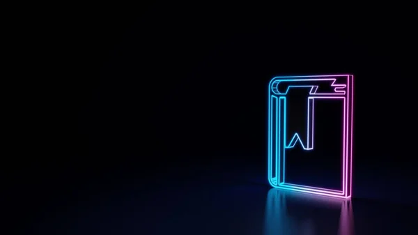 3D świecący Neon symbol symbolu agendy na czarnym tle — Zdjęcie stockowe
