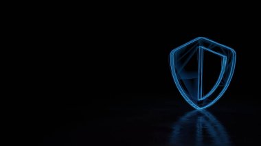 Siyah arkaplanda izole edilmiş 3d parlayan kablo sembolü