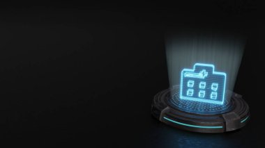 Hastane simgesinin 3D hologram sembolü