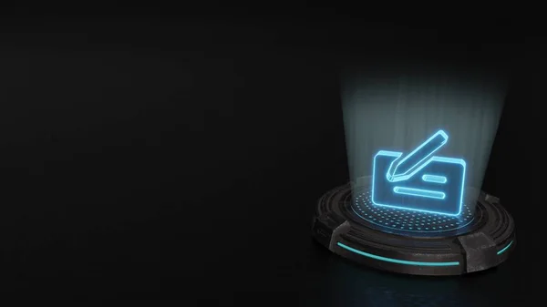 Çek simgesinin 3d hologram sembolü