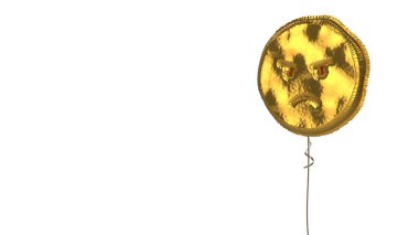 Beyaz zemin üzerinde kızgın altın balon sembolü