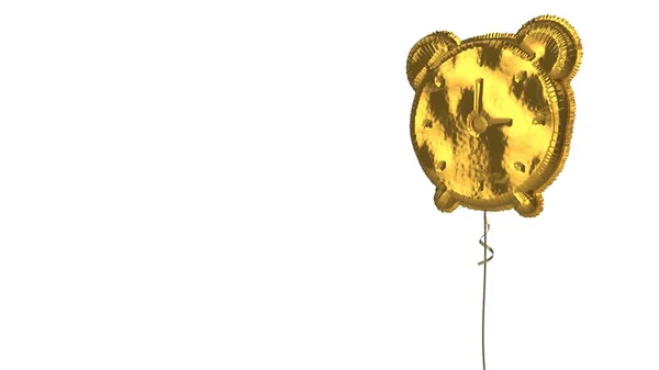 Gouden ballon symbool van wekker op witte achtergrond — Stockfoto