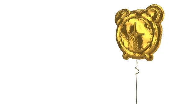 Gouden ballon symbool van wekker op witte achtergrond — Stockfoto