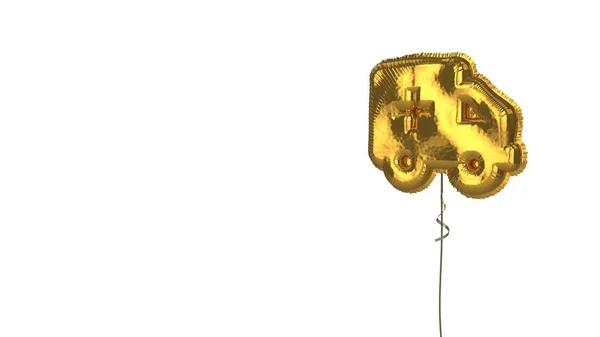 Χρυσό μπαλόνι σύμβολο του ασθενοφόρου σε λευκό φόντο — Φωτογραφία Αρχείου
