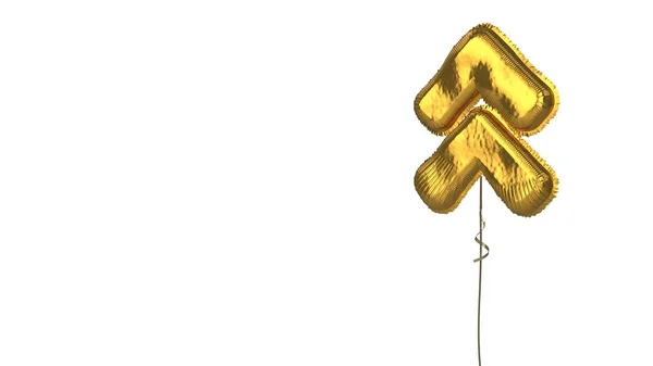 Gold balloon symbol of angle double up on white background — Stock Photo, Image