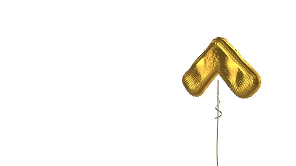 Globo de oro símbolo de ángulo hacia arriba sobre fondo blanco —  Fotos de Stock