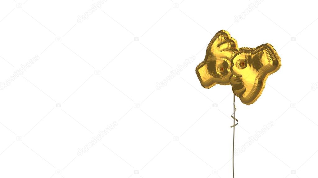gold balloon symbol of American sign language interpreting on white background