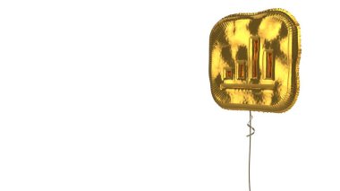 Beyaz arka planda finansal uygulamanın altın balon simgesi