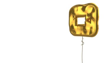 Beyaz arkaplanda kamera uygulamasının altın balon simgesi