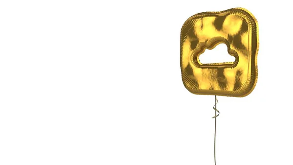 Χρυσό εικονίδιο μπαλόνι του icloud εφαρμογή οδήγησης σε λευκό φόντο — Φωτογραφία Αρχείου