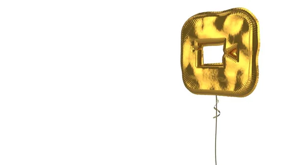 Gold balloon icon of camera app on white background — Stock Photo, Image