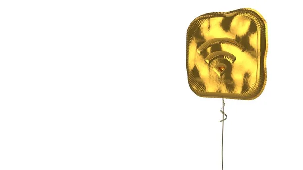 Ícone de balão de ouro do aplicativo de sinal no fundo branco — Fotografia de Stock
