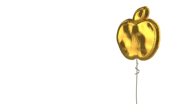 Zlatý balón symbol jablka na bílém pozadí — Stock fotografie