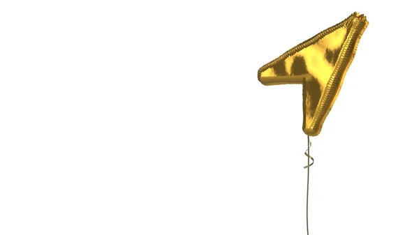 Goldballon Symbol der Kompassnadel auf weißem Hintergrund — Stockfoto