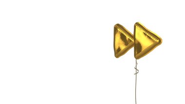 Beyaz zemin üzerinde çift sağ okların altın balon sembolü