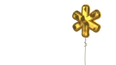 Beyaz arkaplanda yıldız sembolü altın balon