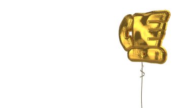 Beyaz arkaplanda blender telefonun altın balon sembolü