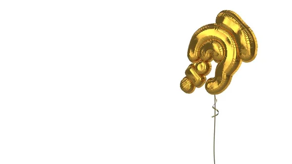 Złoty balon symbolem wspomagających systemów odsłuchowych na białym tle — Zdjęcie stockowe